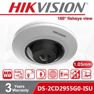 Hikvision Fisheye DS-2CD2955G0-ISU IP camera 5MP 180° HD IR Dome POE - Picture 1 of 24