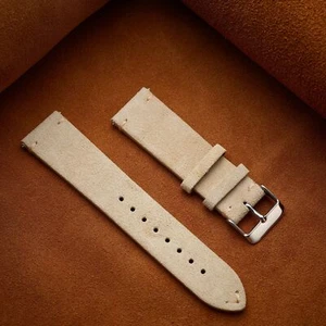Suede Leather Hand Stitched Bracelet Watch Band Strap Wristband 14 16 18 20 22mm - Picture 1 of 24