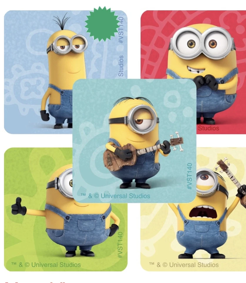 SMILEMAKERS 25 Despicable Me Minions Character Stickers Party Favors Teacher supply 1 5/8"