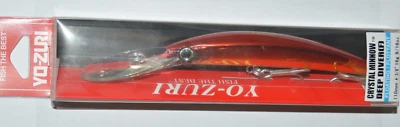 yo zuri crystal minnow deep diver floatin 4 3/8" 9/16oz r1135-hgr gold red - Image 1 of 3