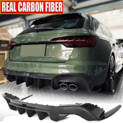 Диффузор губы спойлер для заднего бампера DRY CARBON для Audi A4 Sline S4 B9.5 2020-23  - Изображение 1 из 4