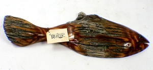 Rocky Mountain rustikaler handgeschnitzter Zedernzaun Pfosten Fisch groß von Tim Bergren d5 - Bild 1 von 8