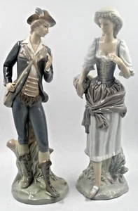 PAIR OF LLADRO PORCELAIN FIGURINES 4664 & 4665 COUNTRY MAN & LADY 11.5" FIGURE - Picture 1 of 7