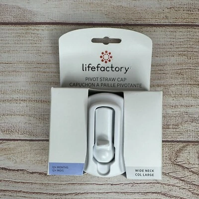 Biberón Lifefactory Pivote Paja Tornillo Tapa Cuello Ancho Blanco 12 Meses Foto 1 de 4