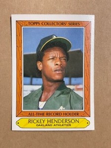 Rickey Henderson ~ F. W. Woolworth Company 1985  All-Time Record Baseball Cards