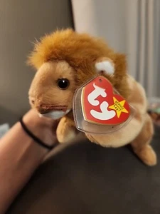 ROARY the Lion Ty Beanie Baby DOB 2-20-96 with many tag errors - Picture 1 of 8
