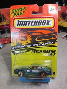 1993 MATCHBOX SUPERFAST #59 GREEN ASTON MARTIN DB-7 NEW ON CARD - Picture 1 of 24
