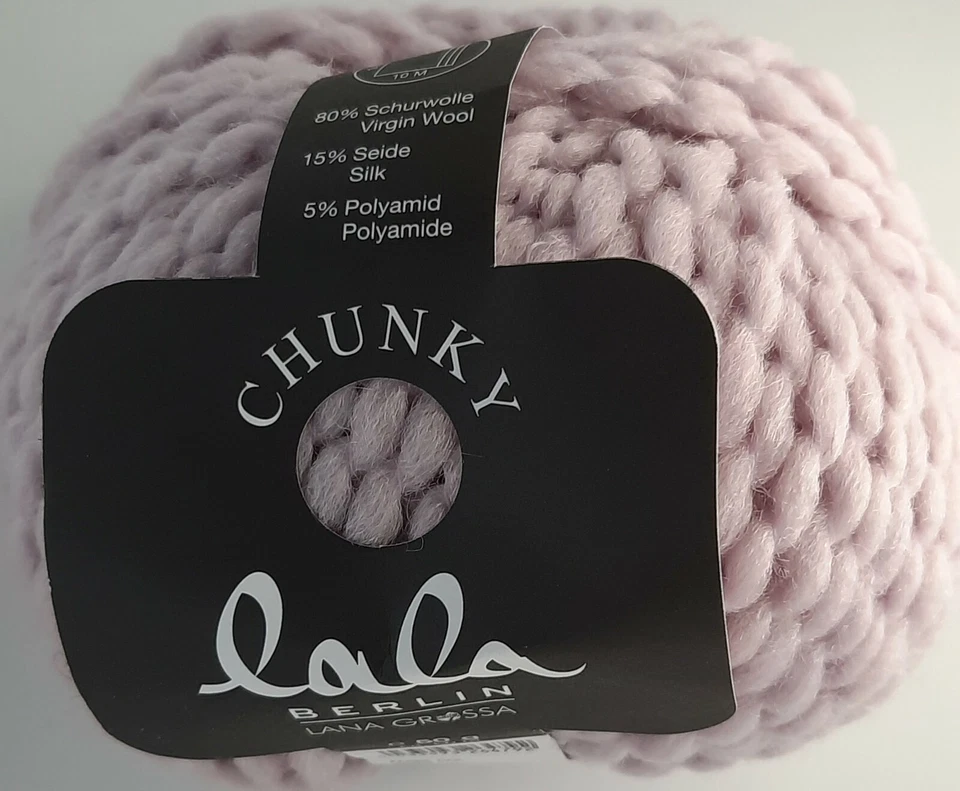 (179 €/kg): 50 g LG lala Berlin CHUNKY, weiches Volumen, Fb. 001 rosa  #5221 - Bild 1 von 1