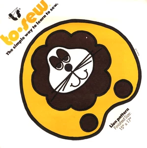 To-Sew Stuffed LION Sewing Pattern 15 x 17 UNCUT Vintage 1970s RARE FIND - Picture 1 of 2