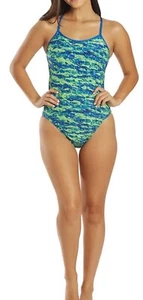 TYR DuraFast Elite Diamondfit Green One Piece Swimsuit Girls Agran 24 M - Picture 1 of 5