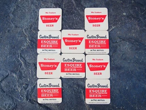 Vintage Lot of 10 Stoneys/Esquire Beer Coasters Jones Brewing Co Smithton PA - Picture 1 of 4