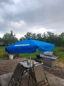 Absolut Vodka 7’ Blue Patio / Market Umbrella | Metal Pole  - Picture 1 of 8