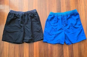 2 x BOYS TILT LIGHTWEIGHT BOARD SHORTS BLACK ROYAL BLUE SIZE 16 - Picture 1 of 1