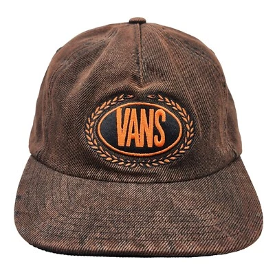 Sombrero Vans Marrón Denim Snapback con Logo Naranja Bordado Foto 1 de 4