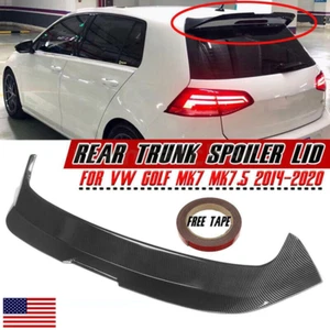 Carbon Fiber Rear Roof Spoiler Wing For VW Golf7 MK7 MK7.5 GTI GTD R 2014-2020 - Picture 1 of 13