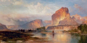 Impresión artística giclee Cliffs of Green River por Thomas Moran Western Museum envío gratis - Imagen 1 de 3