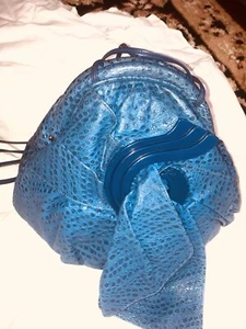 Vintage Blue Leather/ Snake Skin? Purse. So 80’s! - Picture 1 of 8
