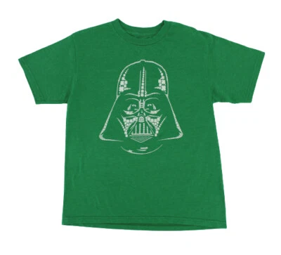 Star Wars Darth Vader TShirt Youth Large L Green Outline Shamrocks St Patrick - Image 1 of 4