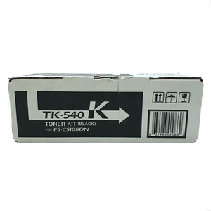 Kyocera TK-540K Black Toner Cartridge Genuine Original Kit FS-C5100DN Printer - Picture 1 of 18