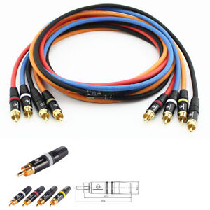 RCA Cable Car Audio Cable Plugs Jacks Male to Male Microphone Wired Gold Plated
