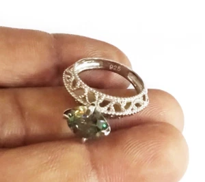 2.60 Ct Blue Diamond Ring 925 White Gold Plated Shine Sparkle Luster Solitaire - Picture 1 of 4