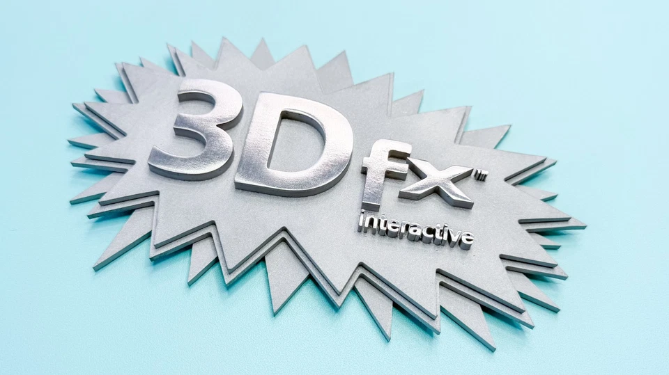 ⚙️ 3dfx Voodoo Logo Splash Screen ━ Aluminium 3D SLM Druck Prototyp AlSi10Mg - Bild 1 von 3