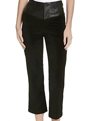 Pantalones cortos acampanados de pana de cuero de piel de cordero Alice + Olivia negros talla 4 (V1 Foto 1 de 4