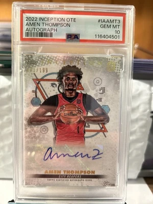 PSA 10 Auto 10 - AMEN THOMPSON #/199  - 2022 Topps Inception OTE Autograph - RC - Image 1 of 4