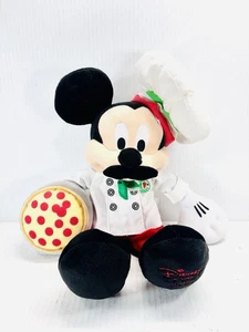 Disney Park Italy Mickey Mouse Plush Pizza Chef Mustache Pepperoni 15” - Picture 1 of 7
