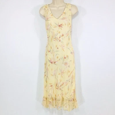 Vestido midi vintage con cuentas de seda Robbie Bee talla 12 corte sesgado hada caprichosa coqueta Foto 1 de 4