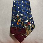 Vintage Disney Necktie Mickey Mouse Donald Duck Fishing Nautical Novelty Tie New