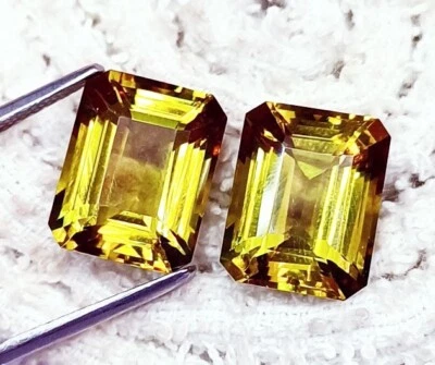 Color Change Alexandrite 18+ Ct Emerald Cut Loose Gemstone Certified Pair ~PL08 - Image 1 of 4