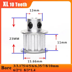 XL 10 dientes correa de distribución polea diámetro de rueda síncrono 3-10 mm para correa de 10 mm de ancho - Imagen 1 de 21