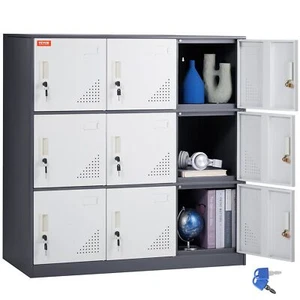 Metal Storage Locker for Employees, 9 Doors Storage Cabinet with Card Slot - Picture 1 of 7