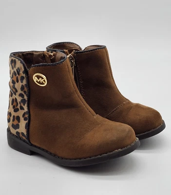 Michael Michael Kors Bebé Niñas Botas Talla 6 Marrón Leopardo Vaquera Zapatos Occidentales Foto 1 de 4