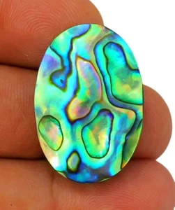 39 CT 100% NATURAL AMMOLITE FIRE ABALONE SHELL OVAL CABOCHON GEMSTONE BL-204 - Picture 1 of 5