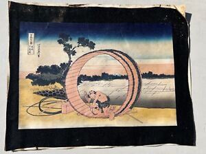 Original Woodblock Print "Fuji View in Owari Province" by Katsushik Hokusai
