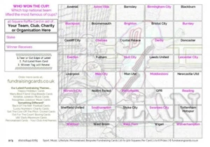 Tarjetas de recaudación de fondos de fútbol rasguño para club, pub, organización benéfica, muchos tamaños y temas - Imagen 1 de 38