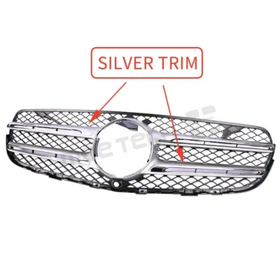 Front Bumper Cover Upper Grille Silver For 2016-2019 Mercedes-Benz GLC300 Base Foto 1 de 4