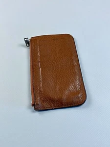 Hermès Vintage Brown Leather Zippered Card Holder Wallet With Multiple Compartme - Picture 1 of 8