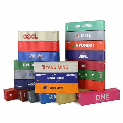 3pcs HO Scale 1:87 40ft Shipping Containers 40' Cargo Box Mixed Brands Lot C8746 - Image 1 of 4