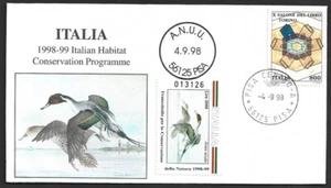 Italy 1998-1999 Duck stamp Lire 800 on FDC - Picture 1 of 2