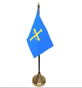 ASTURIAS DESKTOP TABLE FLAG 6"X4" 15cm x 10cm flags OVIEDO SPAIN SPANISH - Picture 1 of 1