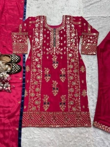 Pakistanisches Kleid Salwar Kameez Ready To Wear Anzüge indische Hochzeit Party Bollywood - Bild 1 von 5