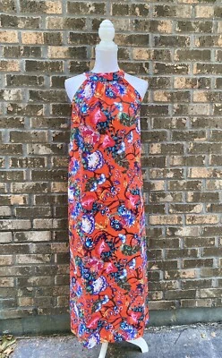 Vestido maxi feminino verão Catherine Malandrino estampa floral XS convidado de casamento - Imagem 1 de 4