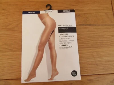 Autograph Marks & Spencer  Cool Comfort  Tights 7 Denier Medium  - Cocoa / brown - Image 1 of 3