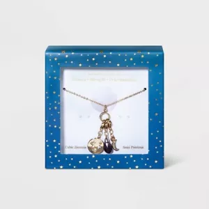 Make Your Own Magic Charm Necklace Set with Moon Star Map and Amethyst Purple - Picture 1 of 1