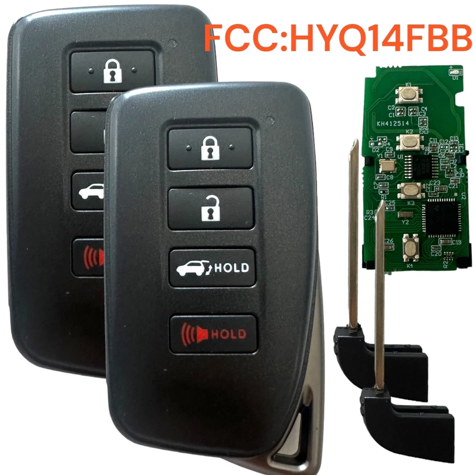 2 NEW SMART KEY PROXIMITY REMOTE FOB FOR 16-20 LEXUS RX350 L RX450H HL HYQ14FBB - Image 1 of 1