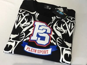 NEW PHILIPP PLEIN SPORT SWEATSHIRT BLACK SIZE XL Made In Italy - Picture 1 of 5
