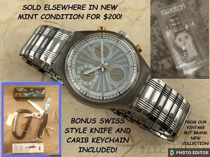 NUEVO/HTF SCM109 SWATCH SWATCH STEELWORKER CRONÓGRAFO BANDA FLEXIBLE RELOJ SWATCH-+BONUS! - Imagen 1 de 7